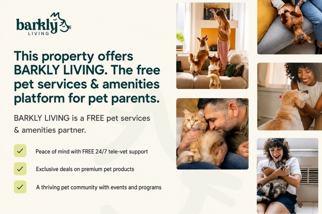 At Afton Downing Jackson Apartments, pet-friendly living takes center stage. Our complimentary services and amenities cater to pet parents, ensuring a comfortable home for both you and your furry companion. Join our community today! - Downing Apartments