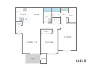 2 Bedroom 2 Bathroom 1,063 SF