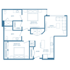 B5U | 2x2 | 1063 sq ft