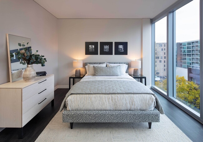 Bedroom with large windows and natural light