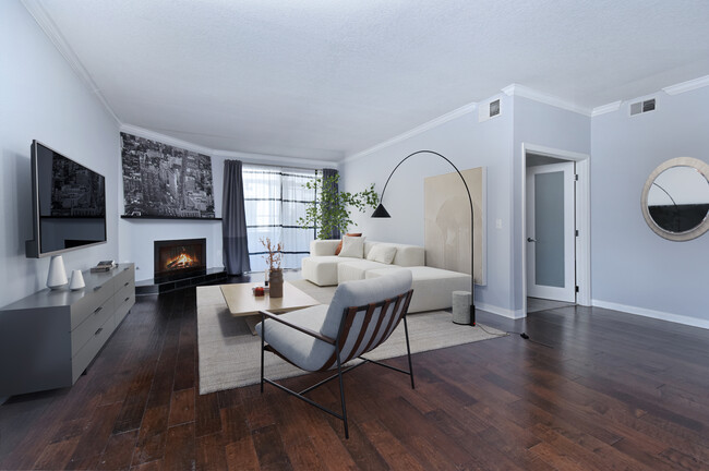 Virtually Staged Living Room - 14115 Moorpark St Condo Unit 105