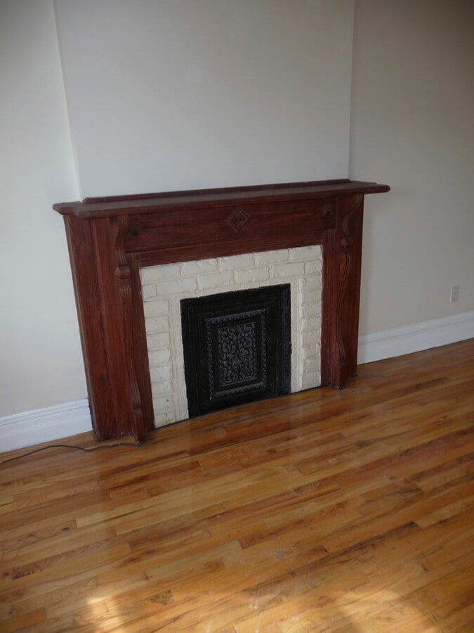 Living room fireplace mantel - 13 Revere Pl Unit #3