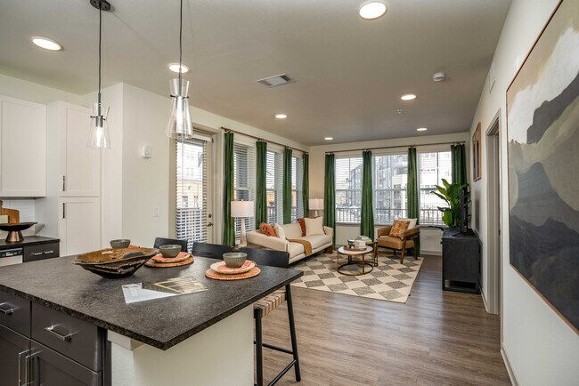 Modern apartment interior with open layout.