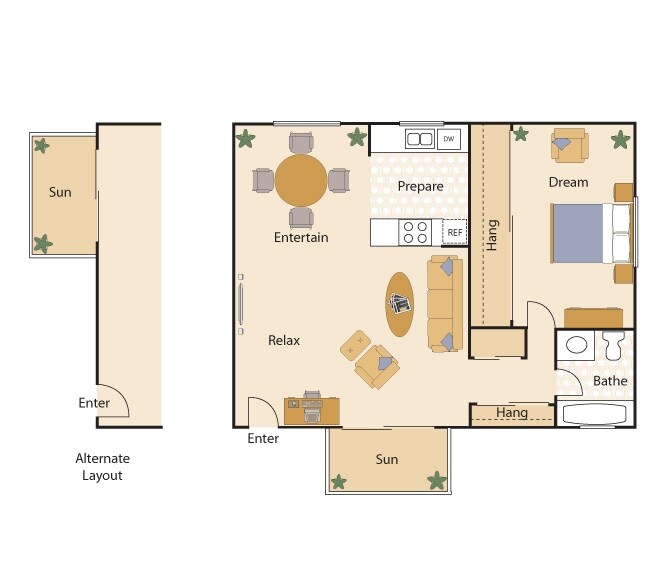 1BR/1BA - Plan A1