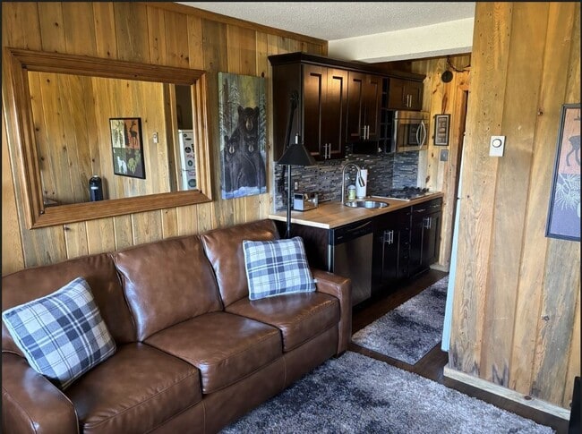 Family room and kitchen