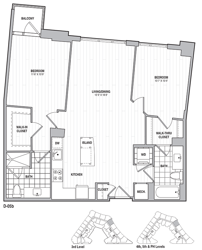 Floor Plan - 2 Bed 2 Bath 1105