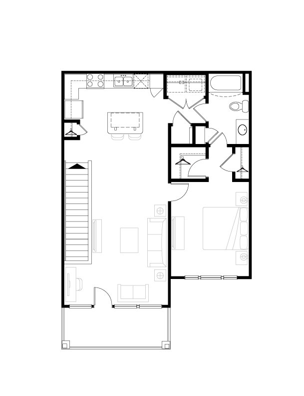 Floor Plan - 1 BR Designer Overlook