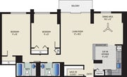 2 BR / 2 BA (Style H1) | 1080 sq. ft.