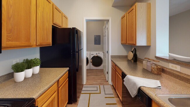 Kitchen with Breakfast Bar - Harrison Place Apartments