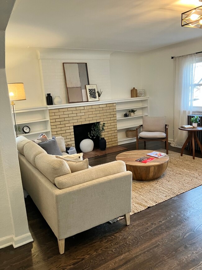 Great Room (staged) with fireplace - 9100 Grandview Ave