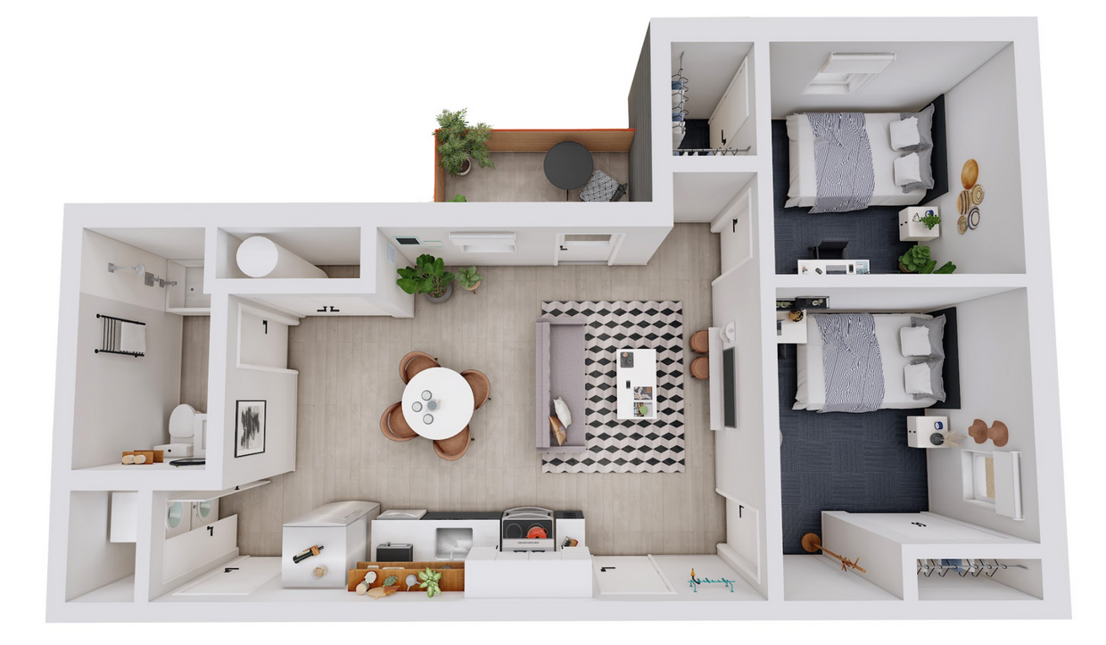 Floor Plan - 2 Bed 1 Bath