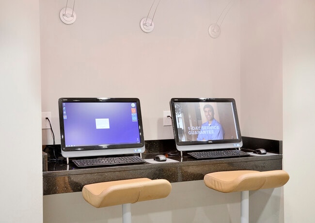 Business center with computer workstations