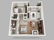 A2 1 Bedroom 1 Bath 858sf