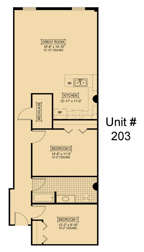 Floor Plan - Tapp`s: 2 Bedroom