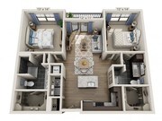 Floor plans are artist’s rendering. All dimensions are approximate. Actual product and specifications may vary in dimension or detail. Not all features are available in every apartment. Prices and availability are subject to change.