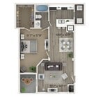 One Bedroom One Bath Floor Plan