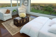 MASTER SUITE WITH EXCEPTIONAL WALL TO WALL, FLOOR TO CEILING WINDOW WITH VIEWS TO DOWNTOWN DETROIT