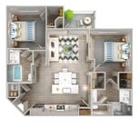 Fontaine | 2 Bed/2 Bath | 1,025 SF