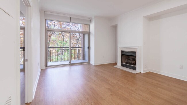 Living Room with Balcony and Fireplace