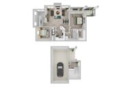 2 Bedroom | 1 Bath | 975 SF | Attached Garage