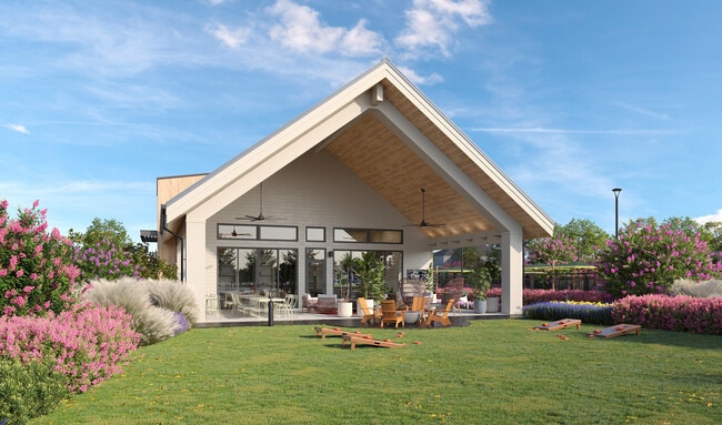 Oxenfree Rowlett amenity lawn and covered patio lounge. - Oxenfree Rowlett