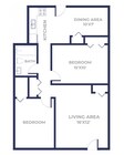 2 Bedrooms, 1 Bath Floor Plan