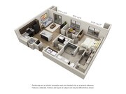 Floor plans are artist’s rendering. All dimensions are approximate. Actual product and specifications may vary in dimension or detail. Not all features are available in every apartment. Prices and availability are subject to change.