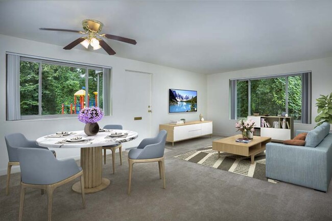 Spacious living and dining area at Northwest Park Apartments in Silver Spring, MD - Northwest Park Apartments