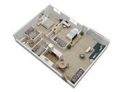 The Brightmoor - 2 Bed - 1 Bath - 880 Sq. Ft.