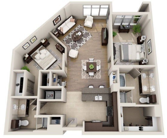 Ashton South End - B2B - 2 Beds - 2 Baths - 1271 Sq. ft. - B2B