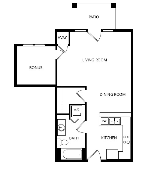 Floor Plan - Studio F with Den