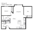 1 Bed 1 Bath w/Den | 1016 sqft