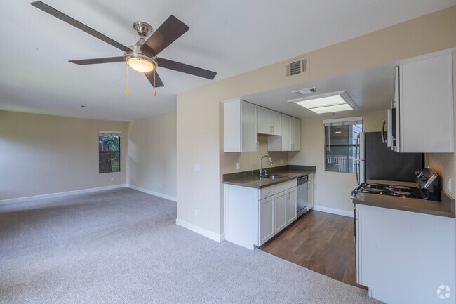 Cardiff - 2BR, 1BA - 875SF - Living Room - The Pointe Apartment Homes