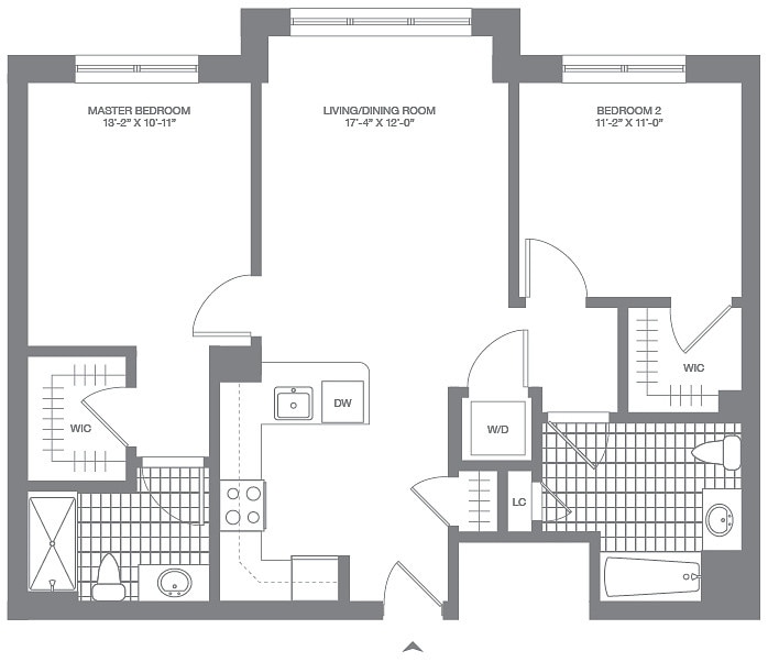 Floor Plan - 2 Bed/2 Bath