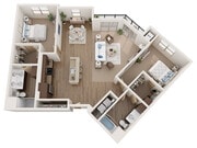 Floor Plan E1 | The Woodlands Apartments | Apartments in Menomonee Falls, WI