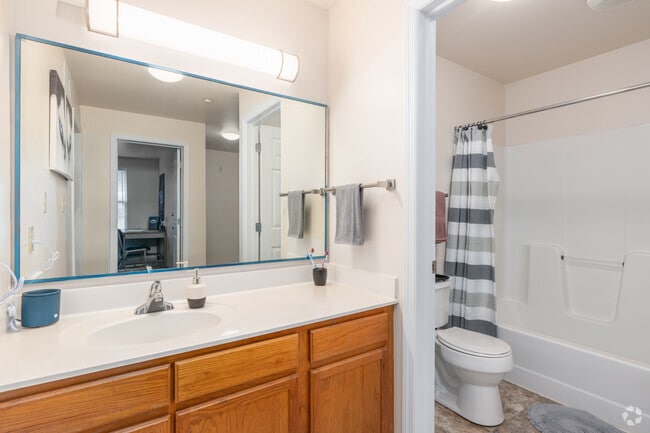 4BR, 2BA - 1,200SF - Bathroom - Honeysuckle Student Apartments