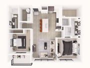 Floorplan C 1121 sqft