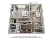 1 Bed 1 Bath Floor Plan