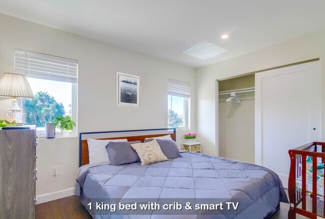 Enjoy restful nights in this inviting king bed in the master bedroom, along with a large closet.