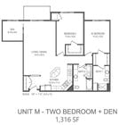 Unit M - Two Bedroom + Den