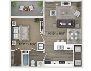 One Bedroom One Bath Floor Plan