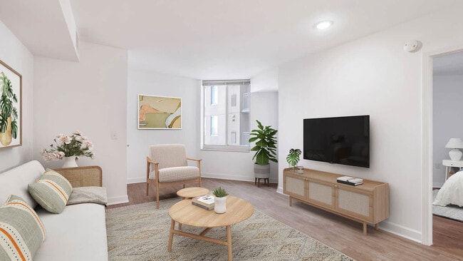 Living Room with Hard Surface Flooring - 1800 Oak