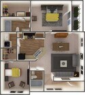 2 habitaciones/2 baños