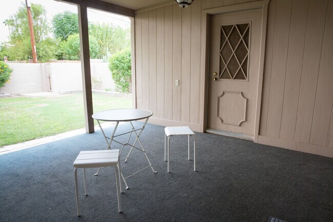 Backyard covered area - 7561 E Belleview St Unit Belleview House