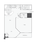 1 BR x 1 BA - A1 Floorplan