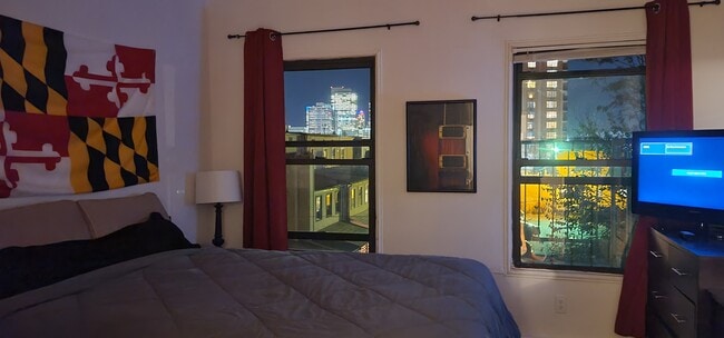 Night view from bedroom, faces Jersey City - 407 1st St Unit 4