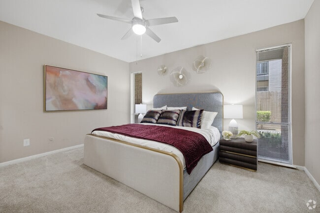 A2 1BR, 1BA - 797SF - Bedroom - Woodlake on the Bayou Apartments