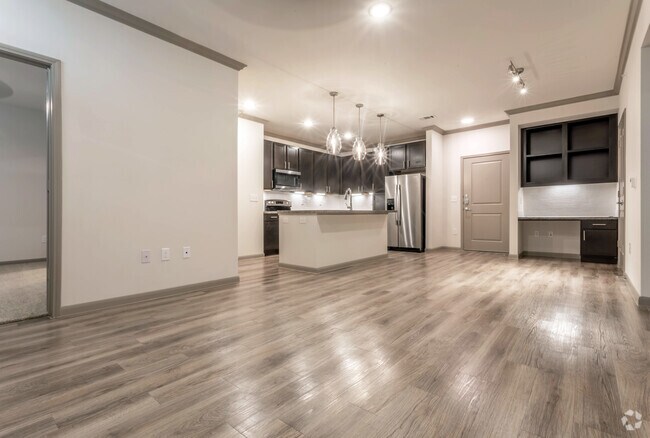 Living Room, Dining Room, Kitchen, and Built-In Desk
