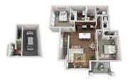 Floor Plan 2B | Drexel Ridge Apartments | Apartments in Oak Creek, WI