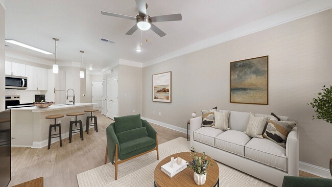 Newly Renovated Open Floor Plan Living Area - The Retreat at Quail North Apartments